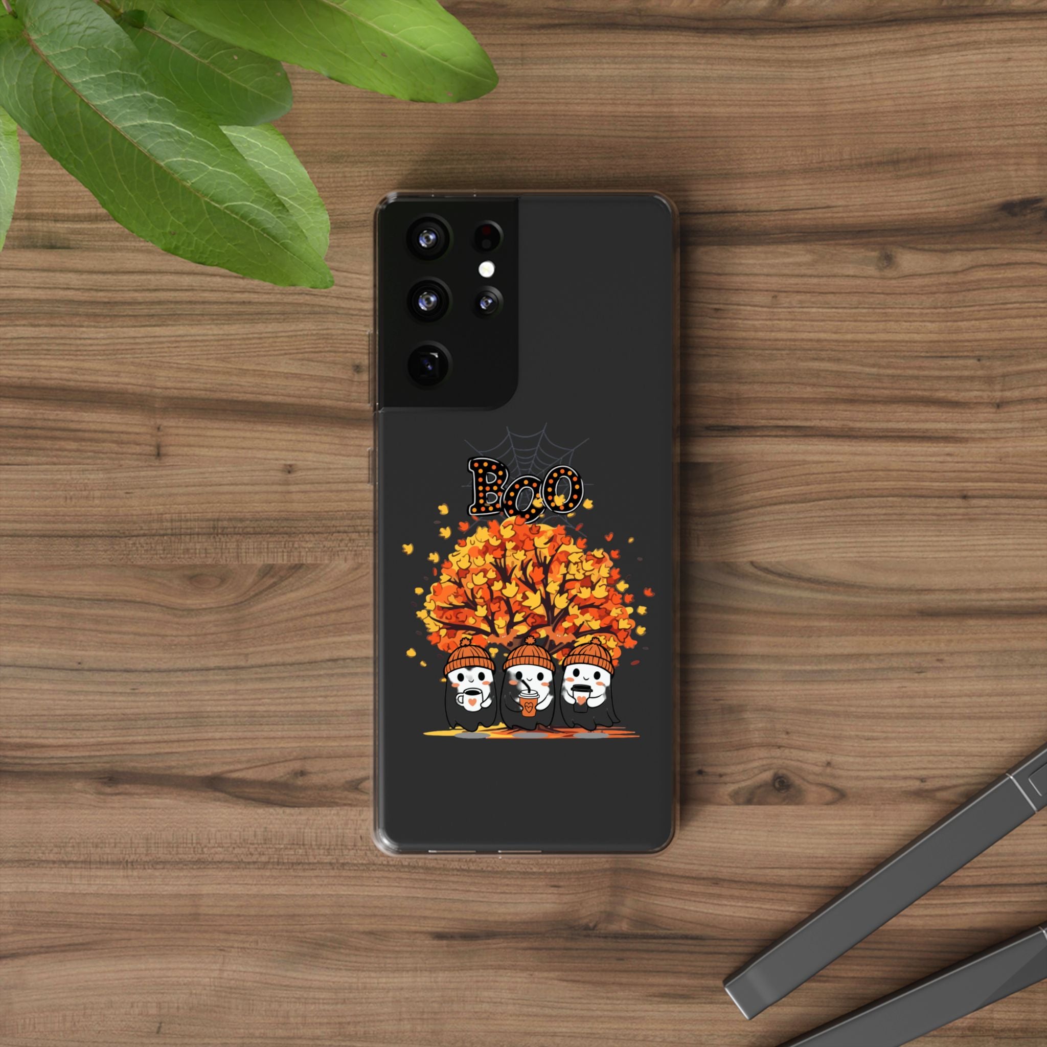 Autumn Ghosts Clear Phone Case - GlamDigitalBossCo