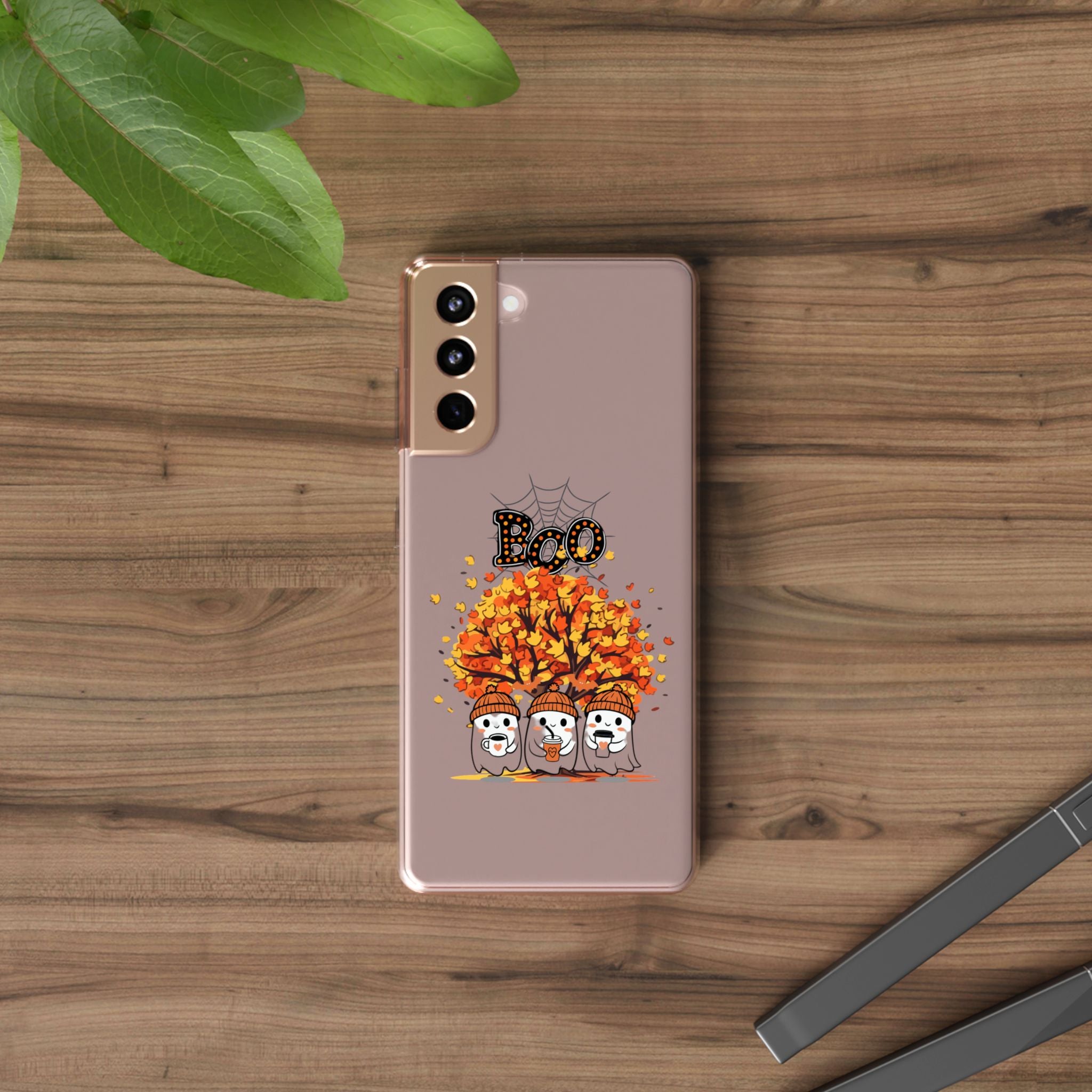 Autumn Ghosts Clear Phone Case - GlamDigitalBossCo