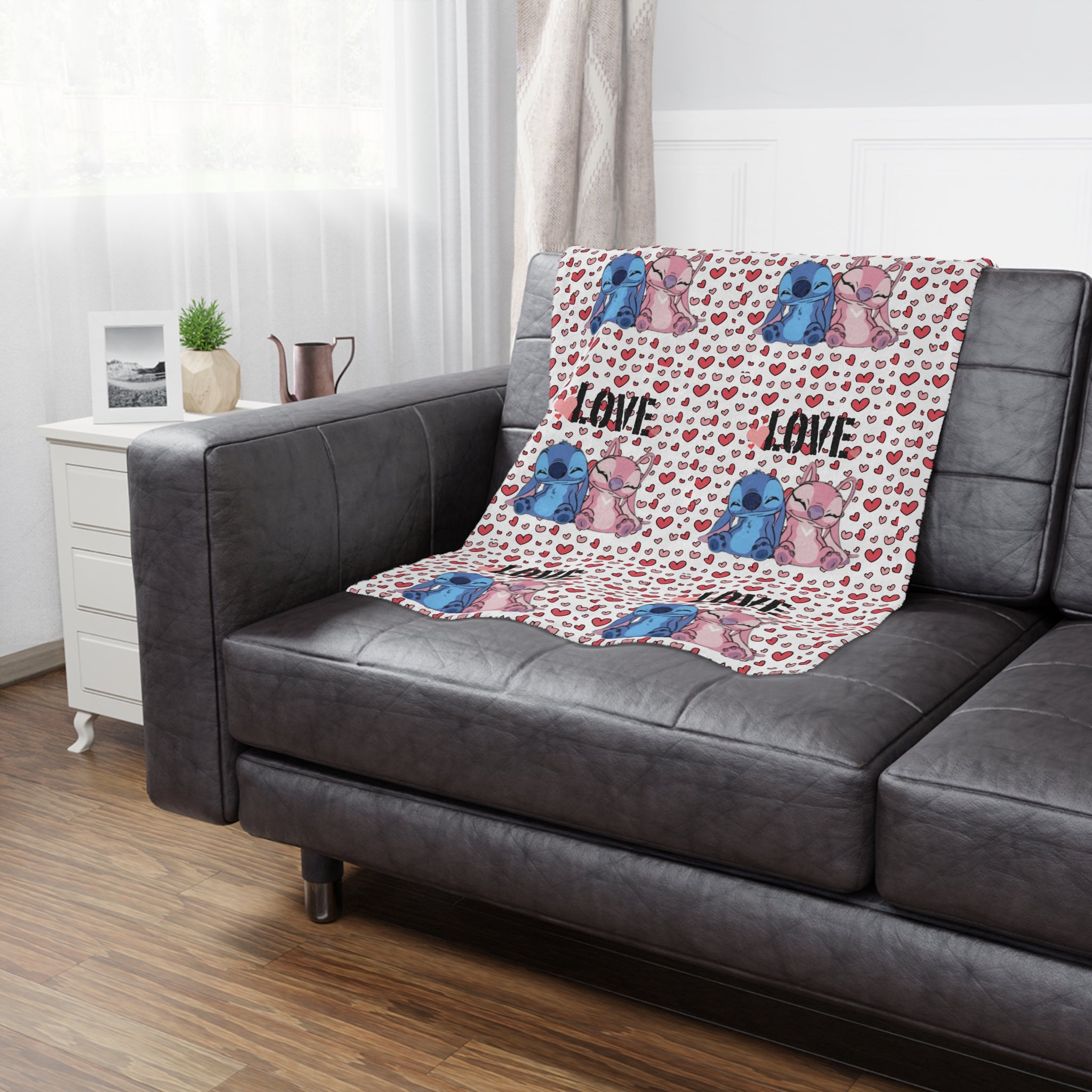 Stitch & Angel Love-themed Cozy Throw - GlamDigitalBossCo